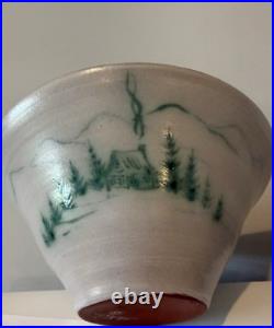 McWhirter Pottery NC Red Ware Bowl Mtn Cabin Vtg Folk Art Beautiful Studio 11.5x