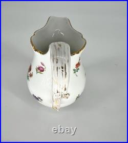 Meissen Hand Painted Flowers Yellow Rose Finial Mini Sugar Bowl Creamer Jar Set