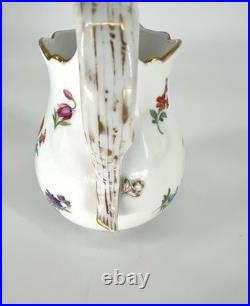 Meissen Hand Painted Flowers Yellow Rose Finial Mini Sugar Bowl Creamer Jar Set