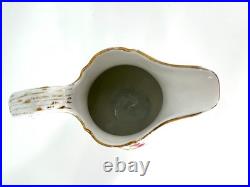 Meissen Hand Painted Flowers Yellow Rose Finial Mini Sugar Bowl Creamer Jar Set