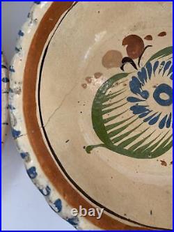 Mexican Vintage Pottery Set 4 Bowls AS IS SEE ALL PHOTOS FOR DESCRIPTION