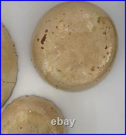 Mexican Vintage Pottery Set 4 Bowls AS IS SEE ALL PHOTOS FOR DESCRIPTION