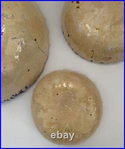 Mexican Vintage Pottery Set 4 Bowls AS IS SEE ALL PHOTOS FOR DESCRIPTION