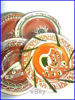 Mexican vintage pottery 25 Tlaquepaque Redware plates, tea cups, bowls, platter