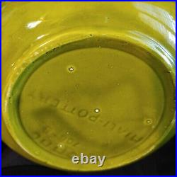 Miali Pottery Large Vintage Planter Bowl Green Drip Glaze California MCM
