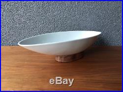 Michael Lax Ceramic Bowl Vintage Pottery Wood Base MID Century Eames Era