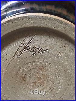 Mid Century Danish Modern Stoneware Studio Pottery Bowl Signed Hansen Hanson VTG