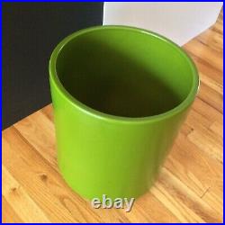 Mid Century Gainey Architectural Pottery Avocado Green Cylinder Vessel Rare