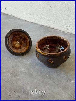 Mid-Century Modern Studio Lidded Bowl by Hegnetslund Denmark -Textured Stoneware