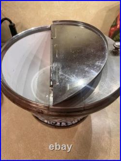 Mid Century Sponge Ware Cobalt Blue Geranium Pattern Buffalo Pottery Dual Side