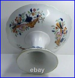 Minton & Hollins Imari Hand Painted Antique Ironstone Pottery Comport Bowl Dish