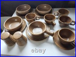 Monmouth Stoneware Co. USA Mojave Brown Glaze. Beehive Design. Ovenproof. 16pcs