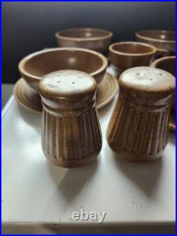 Monmouth Stoneware Co. USA Mojave Brown Glaze. Beehive Design. Ovenproof. 16pcs