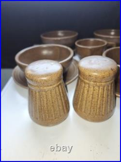 Monmouth Stoneware Co. USA Mojave Brown Glaze. Beehive Design. Ovenproof. 16pcs