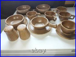 Monmouth Stoneware Co. USA Mojave Brown Glaze. Beehive Design. Ovenproof. 16pcs