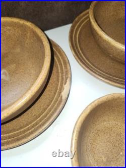 Monmouth Stoneware Co. USA Mojave Brown Glaze. Beehive Design. Ovenproof. 16pcs