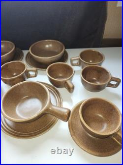 Monmouth Stoneware Co. USA Mojave Brown Glaze. Beehive Design. Ovenproof. 16pcs