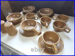 Monmouth Stoneware Co. USA Mojave Brown Glaze. Beehive Design. Ovenproof. 16pcs