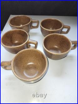 Monmouth Stoneware Co. USA Mojave Brown Glaze. Beehive Design. Ovenproof. 16pcs