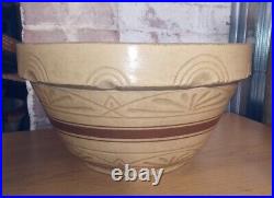 Monumental Antique Robinson Ransbottom Pottery 14 Yellow Ware Bowl