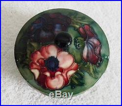 Moorcroft vintage art pottery bowl with lid and bright flowers FREE SHIPPING