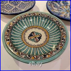 Moroccan Morocco Pottery Ceramic Bowls Handmade Hand Painted Dish Decor
