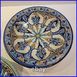 Moroccan Morocco Pottery Ceramic Bowls Handmade Hand Painted Dish Decor