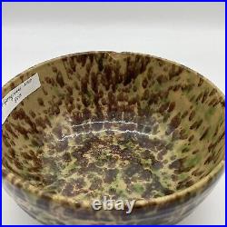 Morton Pottery Illinois Sponge Splatter Nesting Bowl Set/3 Rare Brown Green