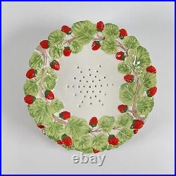 Mottahedeh Strawberry Footed Strainer & Dish Set Retro MCM Italy Vintage