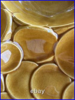 Mustard Yellow Vintage MCM Med Soup Tureen & Appetizer Platter marked USA c1950s