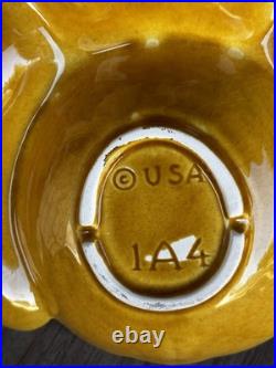 Mustard Yellow Vintage MCM Med Soup Tureen & Appetizer Platter marked USA c1950s