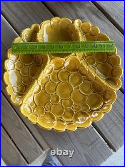 Mustard Yellow Vintage MCM Med Soup Tureen & Appetizer Platter marked USA c1950s