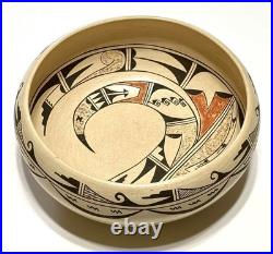 NICE! Hopi MAE MUTZ Signed Vintage Polychrome Pottery Bowl Pot Native American