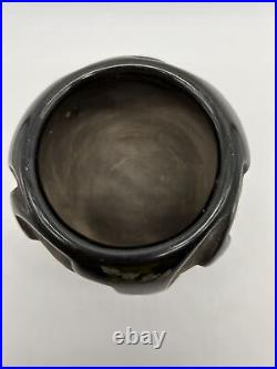 Native American Navajo Pueblo Vintage Black On Black Pottery Small Bowl