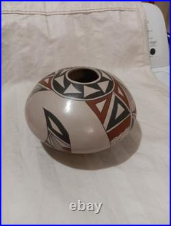 Native American Pottery SeedBowl Vintage Polychrome Southwestern Style