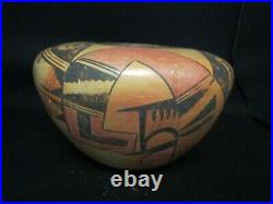 Native American Vintage Hopi Fannie Nampeyo Polychrome Large Pottery Bowl