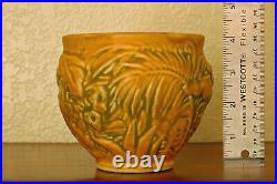 Near-Mint Vintage Weller Pottery Marvo Cabinet Bowl with Ferns Flowers & Foliage