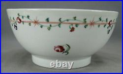 New Hall Pattern 186 Hand Painted Rose & Floral Waste Slop Bowl Circa 1783-1793