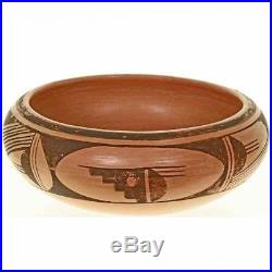 OLD Vintage Hopi Redware Pueblo Pottery Bowl First Mesa Lucy Nahee 1950's