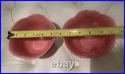 OLFAIRE Pink Set Of 2 Bowls Glazed 3 Tall #859 Cabbage Leaf