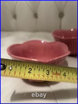 OLFAIRE Pink Set Of 2 Bowls Glazed 3 Tall #859 Cabbage Leaf