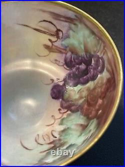 O. &E. G. Royal Austria Vintage 1910s 8 Hand Painted Grapevine Dessert Bowls