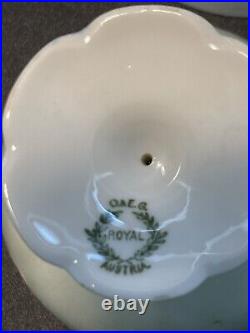 O. &E. G. Royal Austria Vintage 1910s 8 Hand Painted Grapevine Dessert Bowls