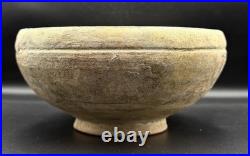 Old Hand Painted Ceramic Bowl Antique Style Green Design 16cm