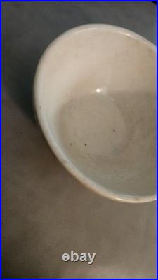 Old Hull Beehive Green Stripe Yellowware Mixing Bowl 6 Rare Vguc