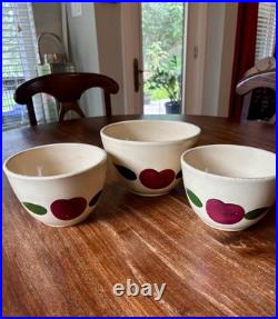 Older early Watt mixing bowls 3pc 7-1/2 & 2X 6 Wide # 64 and #63