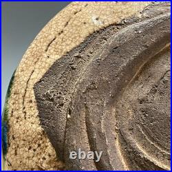 Oribe Ware A784 Japanese Pottery confectionery dish With handle Bowl Vintage