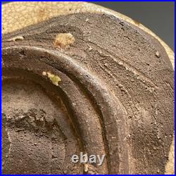 Oribe Ware A784 Japanese Pottery confectionery dish With handle Bowl Vintage