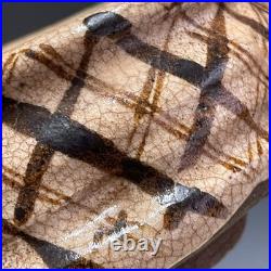 Oribe Ware A784 Japanese Pottery confectionery dish With handle Bowl Vintage