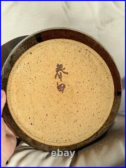 Original Vintage Yosuke Haruta Signed Studio Pottery Glazed Decor Bowl Japanese